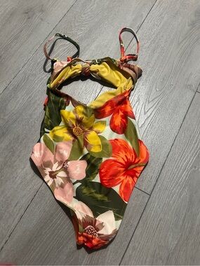 aerie Floral One-Piece Swimsuit in Red, Yellow, Pink & Green